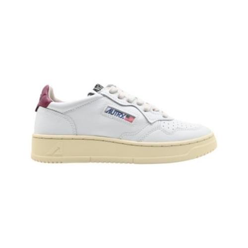 Autry Vita Läder Vintage Låga Sneakers White, Dam