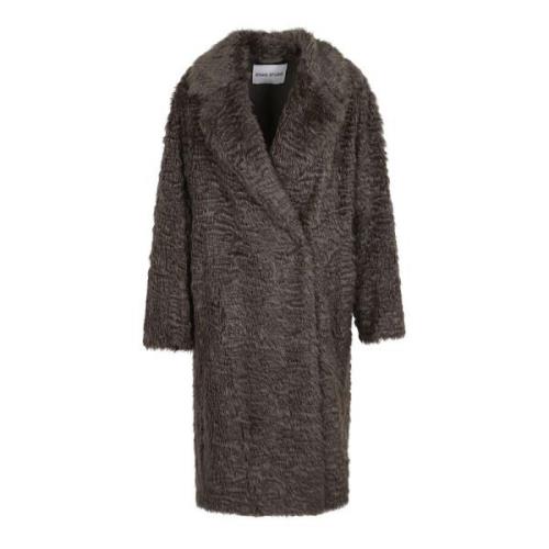 Stand Studio Lyxig Faux Fur Shearling Jacka Gray, Dam