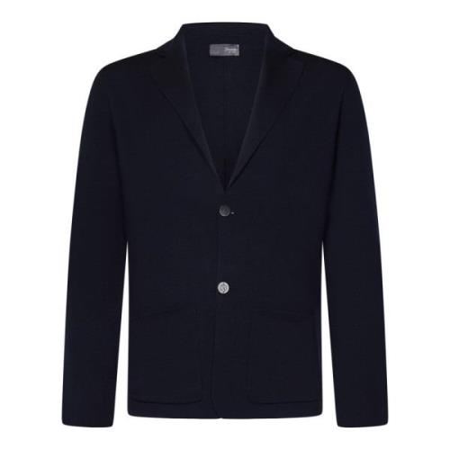 Drumohr Blå Merinoull Blazer Ytterkläder Blue, Herr