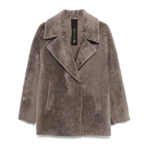 Blancha Taupe Grå Shearling Jacka Gray, Dam