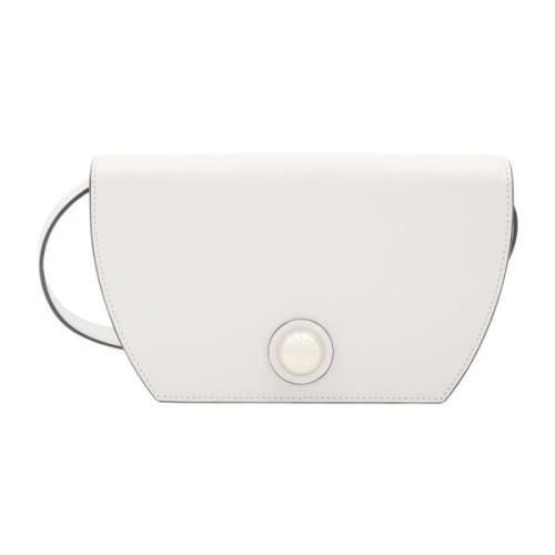 Furla Elegant läderväska med logodetalj White, Dam