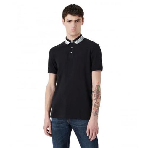 Armani Navy Blue Logo Polo Shirt Blue, Herr