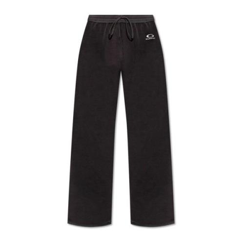 Balenciaga Sweatpants med en vintageeffekt Black, Herr