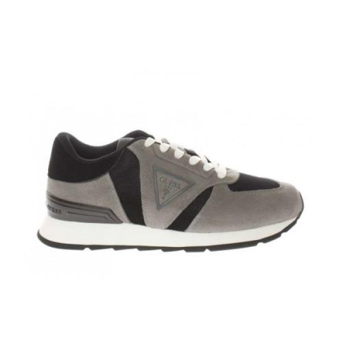 Guess Svarta läder textil sneakers Gray, Dam