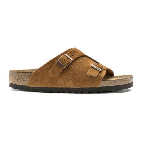 Birkenstock Platta Sandaler, Zurich Mink Brun Moccasin Brown, Dam