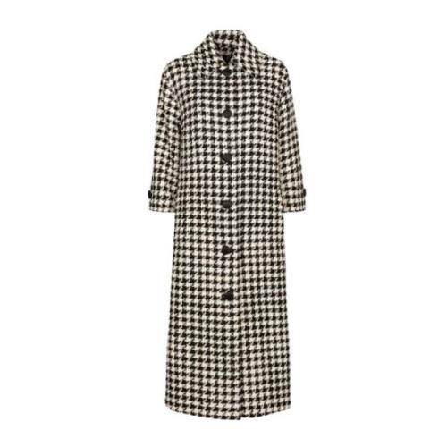 Dolce & Gabbana Houndstooth Trench Coat Gray, Dam