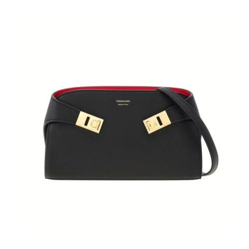 Salvatore Ferragamo Svart Mini Hug Crossbody-väska Black, Dam