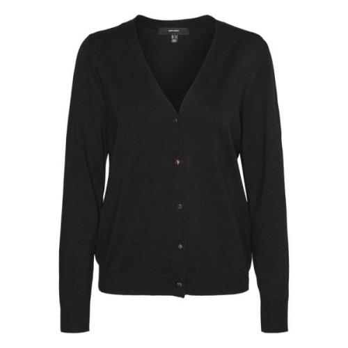 Vero Moda Svart V-ringad Kofta Black, Dam