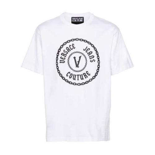 Versace Jeans Couture Vit T-shirt för Män White, Herr