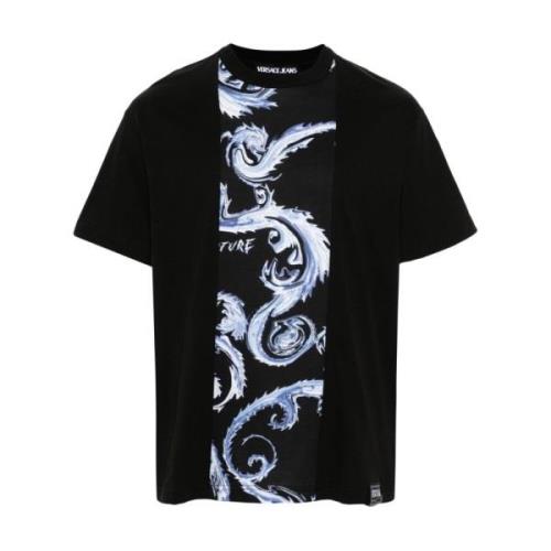 Versace Jeans Couture Svart T-shirt för män Aw24 Black, Herr