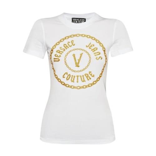 Versace Jeans Couture Vit T-shirt för avslappnad chic look White, Dam