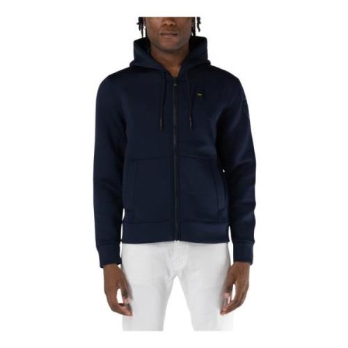 Blauer Snygg Zip-Up Tröja Blue, Herr