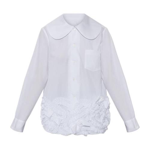 Comme des Garçons Skjorta med dekorativa volanger White, Dam