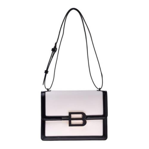 Baldinini Leather crossbody bag in black and white White, Dam