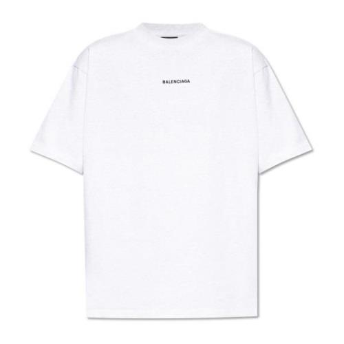 Balenciaga T-shirt med broderad logotyp White, Herr