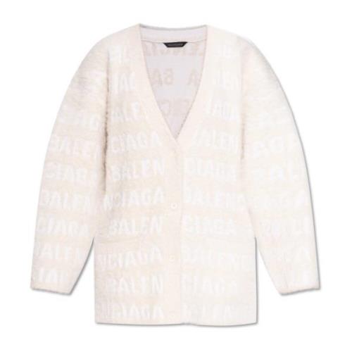 Balenciaga Cardigan med monogram Beige, Dam