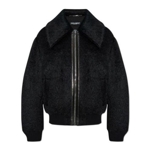 Dolce & Gabbana Jacka med mohairkant Black, Herr