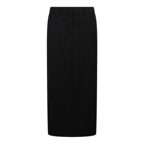 Helmut Lang Maxi Kjol med Dragkedjor Black, Dam