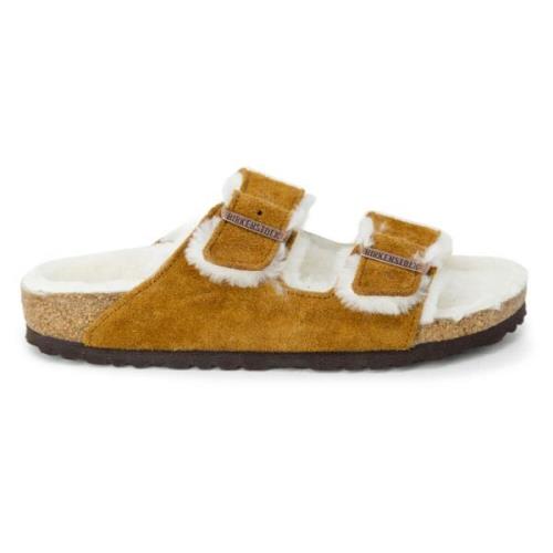 Birkenstock Brun Slip On Skor med Gummisula Brown, Dam