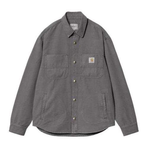 Carhartt Wip Grå Grafit Canvasjacka Gray, Herr