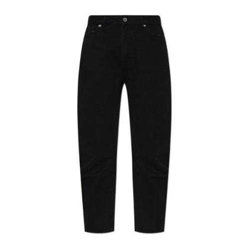 Halfboy Jeans med avsmalnande ben Black, Dam