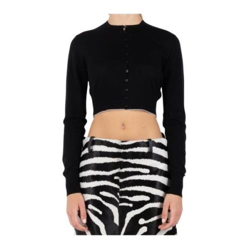 Jacquemus Svart Strandstil Ull Cardigan Black, Dam