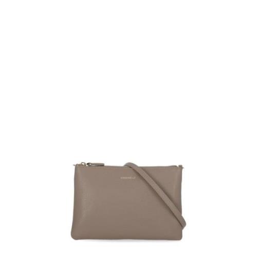 Coccinelle Beige Pochette i Pebbleläder med Avtagbar Axelrem Beige, Da...