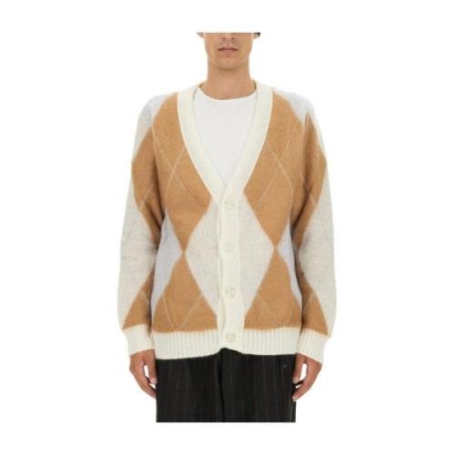 Family First Lyxig V-ringad Mohair Cardigan Beige, Herr