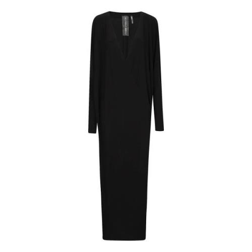 Norma Kamali Wrap Side Slit Klänning Black, Dam