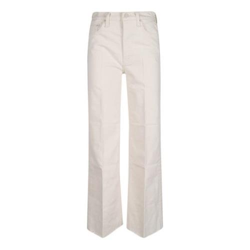 Mother Roller Fray Jeans White, Dam