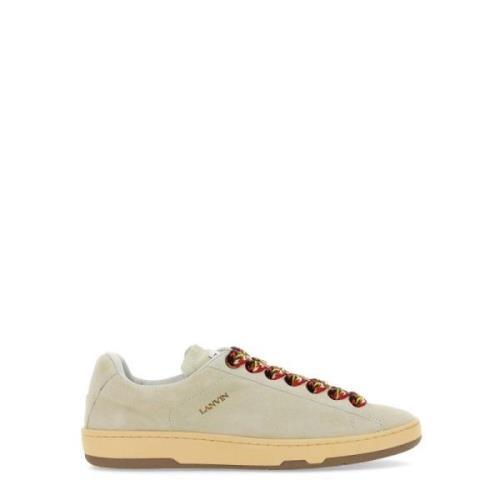 Lanvin Cube Läder Sneakers för Kvinnor White, Dam