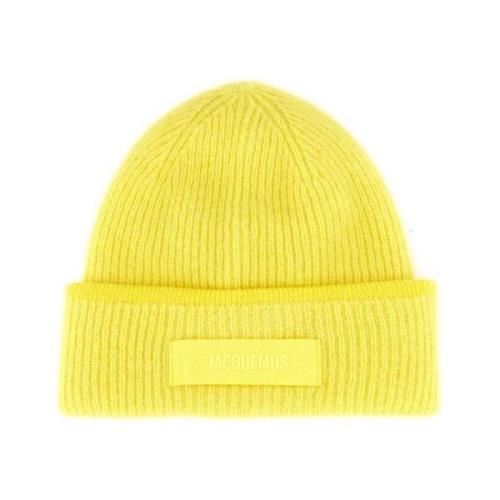 Jacquemus Gul Ullblandning Beanie Mössa Yellow, Unisex