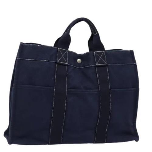 Hermès Vintage Pre-owned Canvas handvskor Blue, Dam