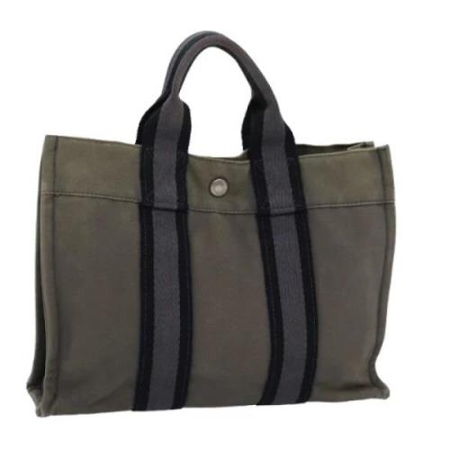 Hermès Vintage Pre-owned Canvas handvskor Green, Dam