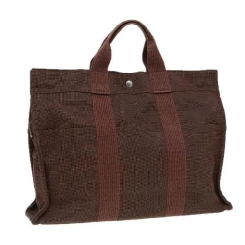 Hermès Vintage Pre-owned Canvas handvskor Brown, Dam