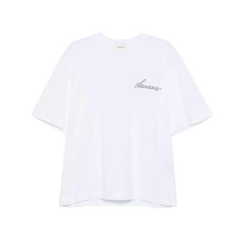 Laneus Jersey T-shirt med slogan White, Dam