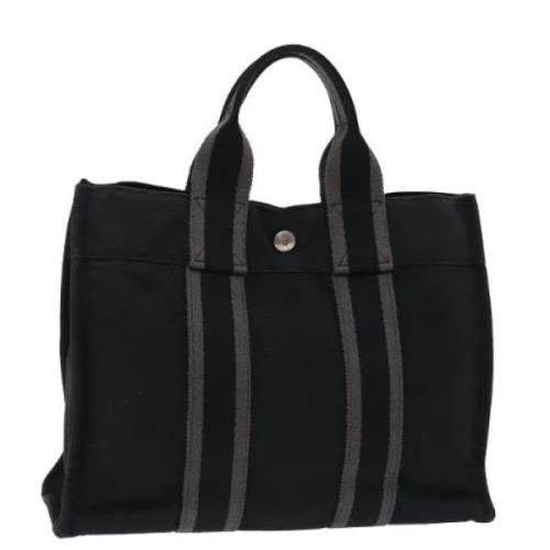 Hermès Vintage Pre-owned Canvas totevskor Black, Dam