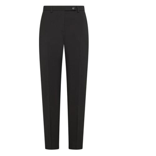 Seventy Svarta Slim-Fit Polyesterbyxor Black, Dam