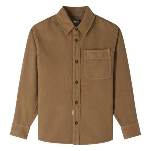 A.p.c. Broderad Basile Overshirt i Bomull Brown, Herr