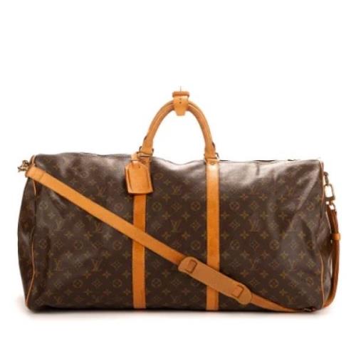 Louis Vuitton Vintage Pre-owned Belagd canvas handvskor Brown, Dam