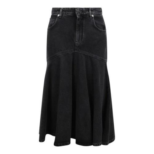 Philosophy di Lorenzo Serafini Volang Denim Kjol Höj Stil Black, Dam