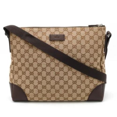 Gucci Vintage Pre-owned Canvas crossbodyvskor Beige, Dam