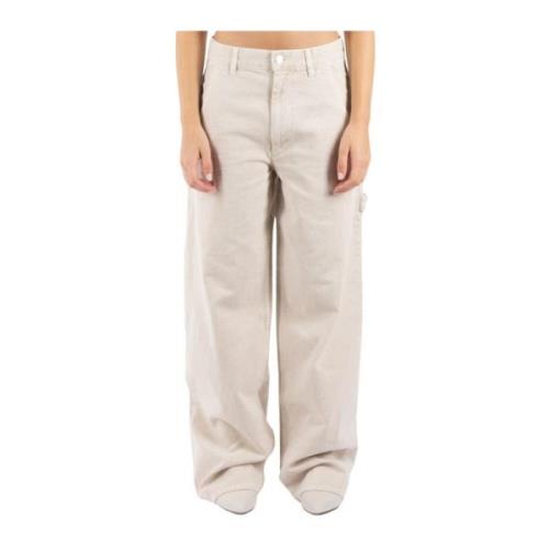 Isabel Marant Étoile Ivory Wide Leg Pants Solene White, Dam