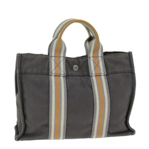 Hermès Vintage Pre-owned Canvas handvskor Gray, Dam