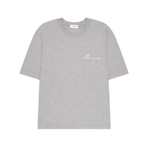 Laneus Casual T-shirt med djärv slogan Gray, Herr