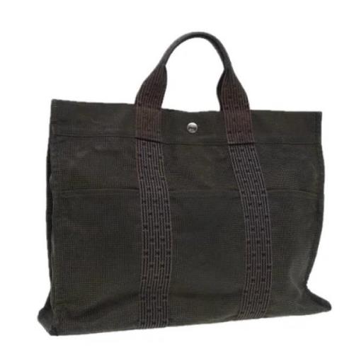 Hermès Vintage Pre-owned Canvas handvskor Black, Dam