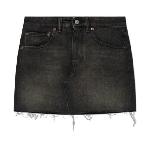 MM6 Maison Margiela Jeanskjol med vintageeffekt Black, Dam