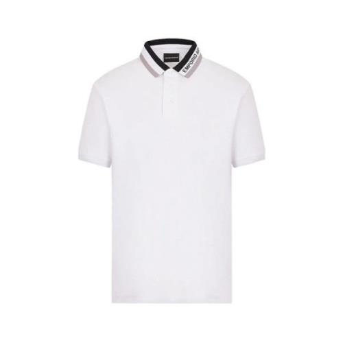 Armani Monogram Polo Skjorta Svart Grå White, Herr