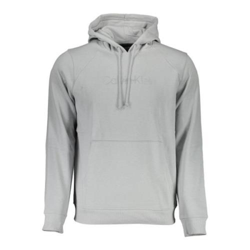 Calvin Klein Grå Bomull Hoodie Reflekterande Tryck Gray, Herr