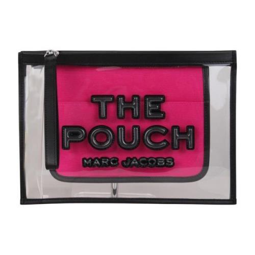 Marc Jacobs Präglad Logga Pouch Clutch Black, Dam